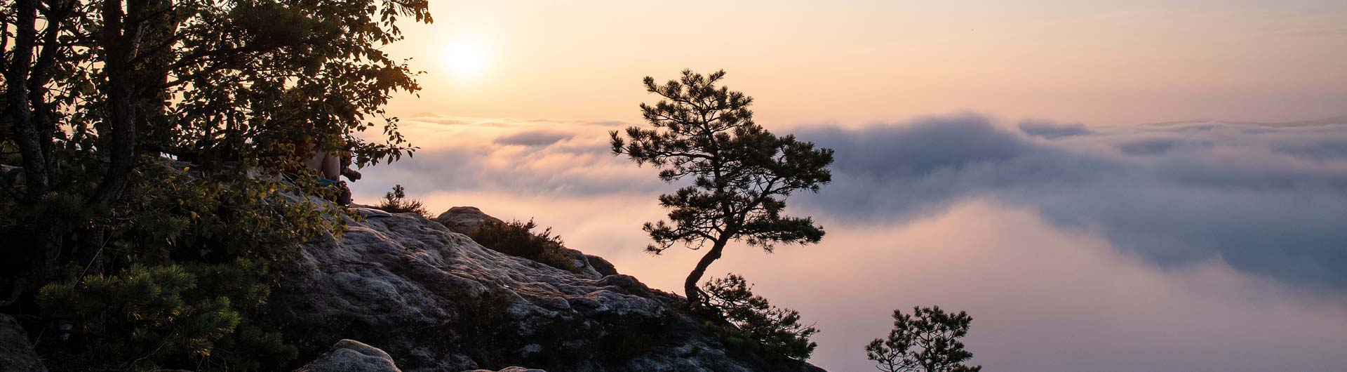 Sonnenaufgang über der Sächsischen Schweiz